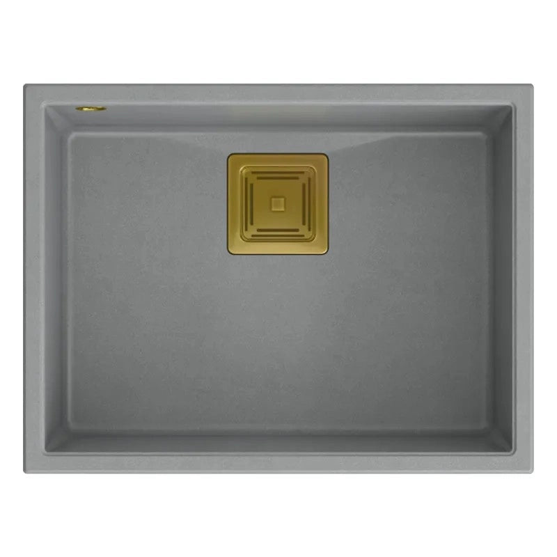 Lavello In Granito David 50 Grey Metallic Tappo oro