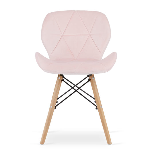 Sedia in velluto Valora WAKO rosa dal design moderno per il soggiorno