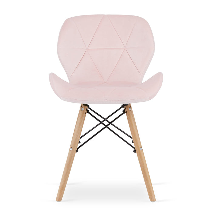 Sedia in velluto Valora WAKO rosa dal design moderno per il soggiorno