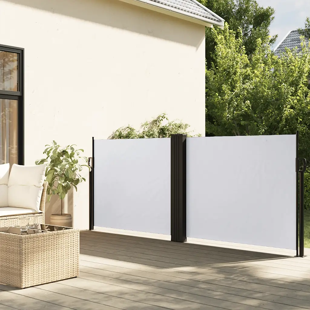 Tenda da Sole Laterale Retrattile-Tenda parasole per balcone per giardino Bianco 120x600 cm 301408