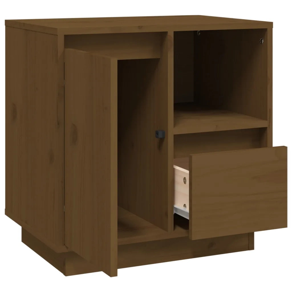Comodino-Tavolino da notte ambra 50x34x50 cm in Legno Massello di Pino