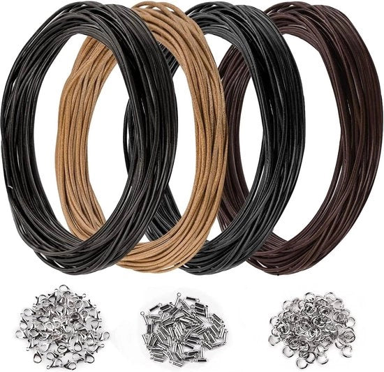 Cinturino in pelle con chiusura a carabina - manufatto a mano - adatto per accessori - 5 metri.