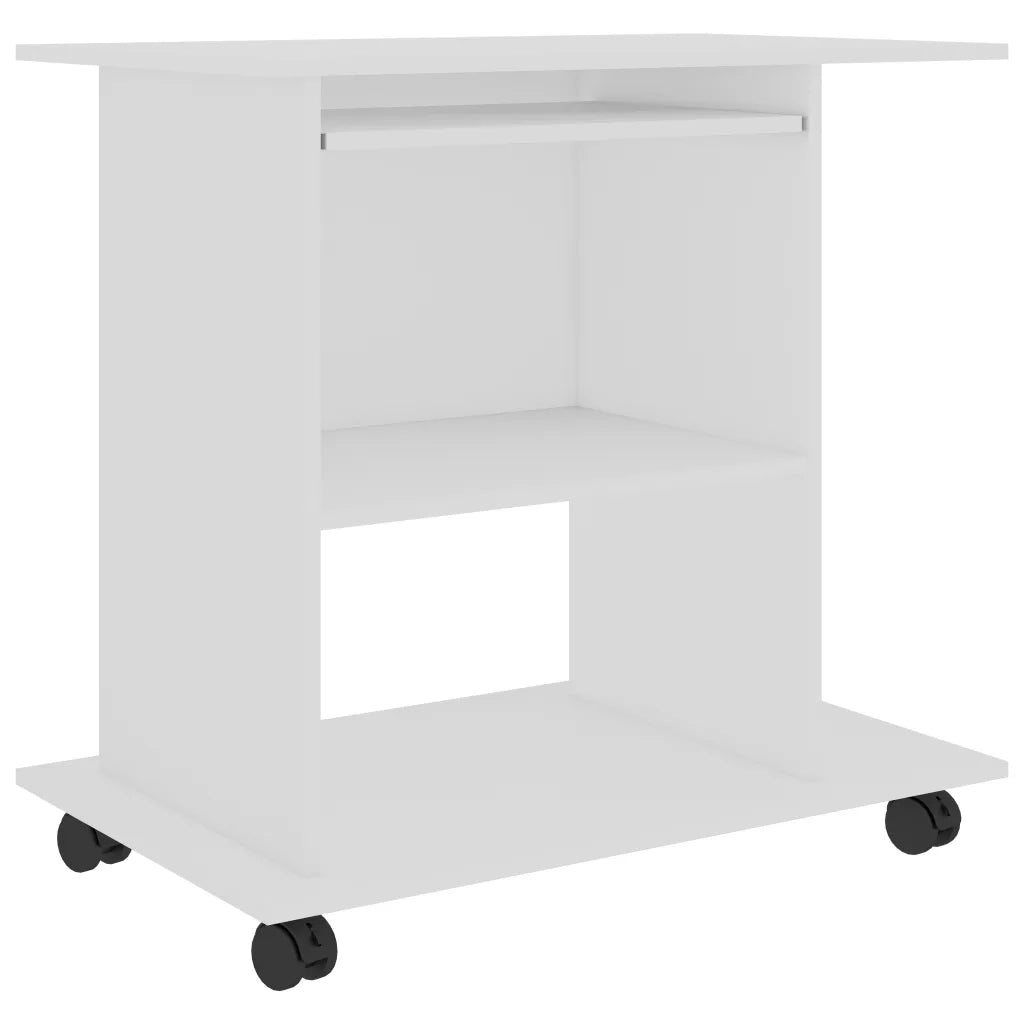 Scrivania-Scrivanie per ufficio e studio-Scrittoio ad Angolo Bianca 80x50x75 cm in Legno Multistrato