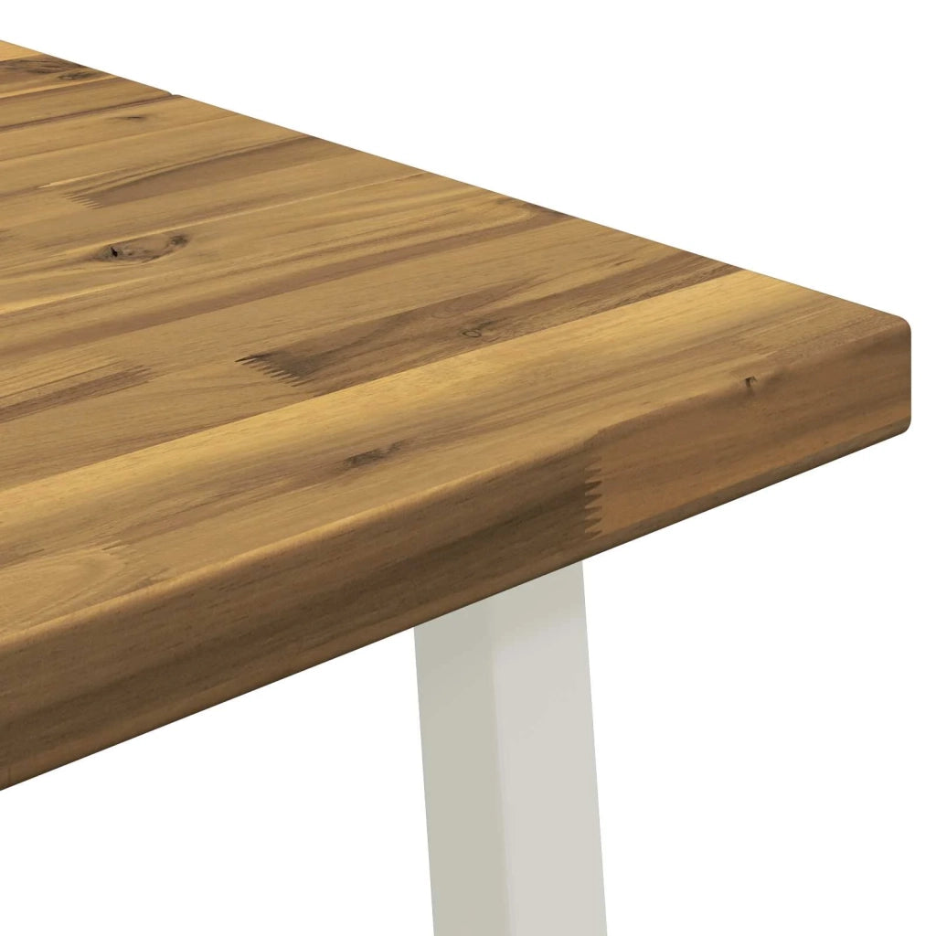 140 x 70 x 75 cm Legno di Acacia Massello Naturale e Caffè 937603