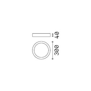 Applique Moderna Round Universal Alluminio-Plastiche Bianco Led 25W 3000K D30