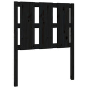 Testiera | Testata per Letto Nera 80,5x4x100 cm in Legno Massello di Pino