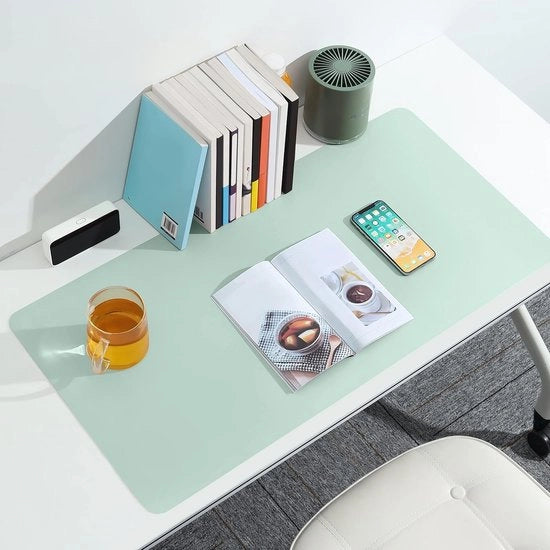 Mat Mat Multifunzione per Ufficio e Casa, 80 x 40 cm, PU, Impermeabile, Pelle di Polvere, Antiscivolo, Verde