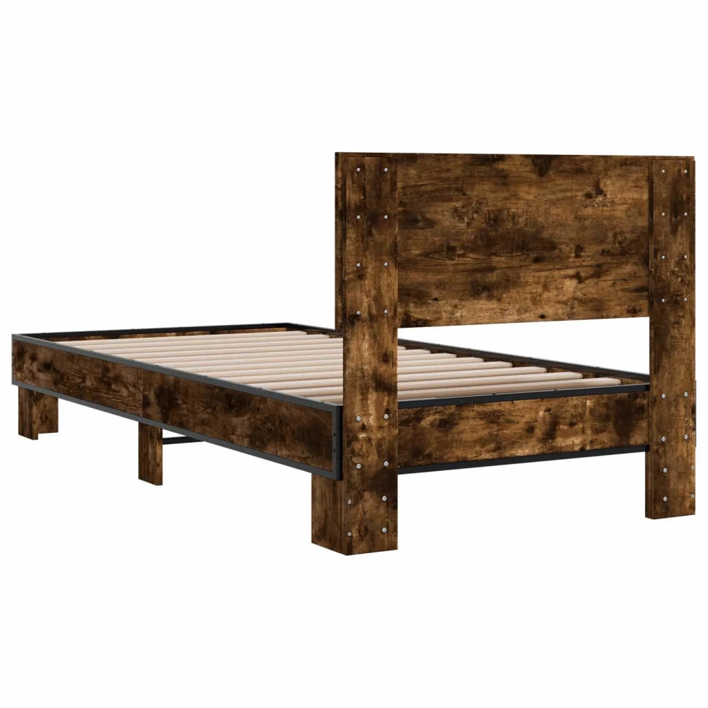 Struttura letto con testata Rovere Fumo 80 x 200 cm 8009084