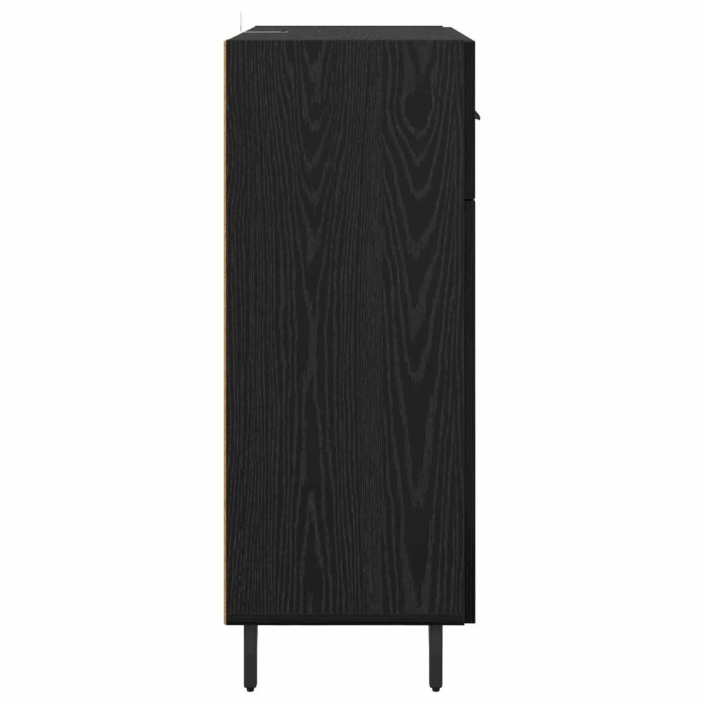 Credenza | Madia | Buffet da pranzo | Armadio da pranzo Rovere Nero 69,5 x 34 x 90 cm Legno multistrato