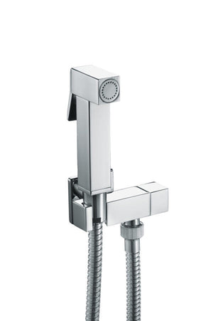 Kit igiene doccetta per bidet completo, quadrato in ottone, flessibile 120 cm