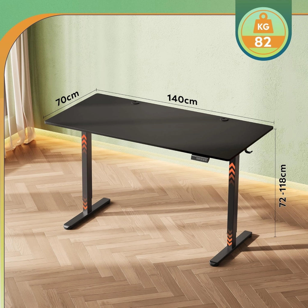 Scrivania regolabile in altezza 140x70 cm ¨C Zephmum ¨C Nero