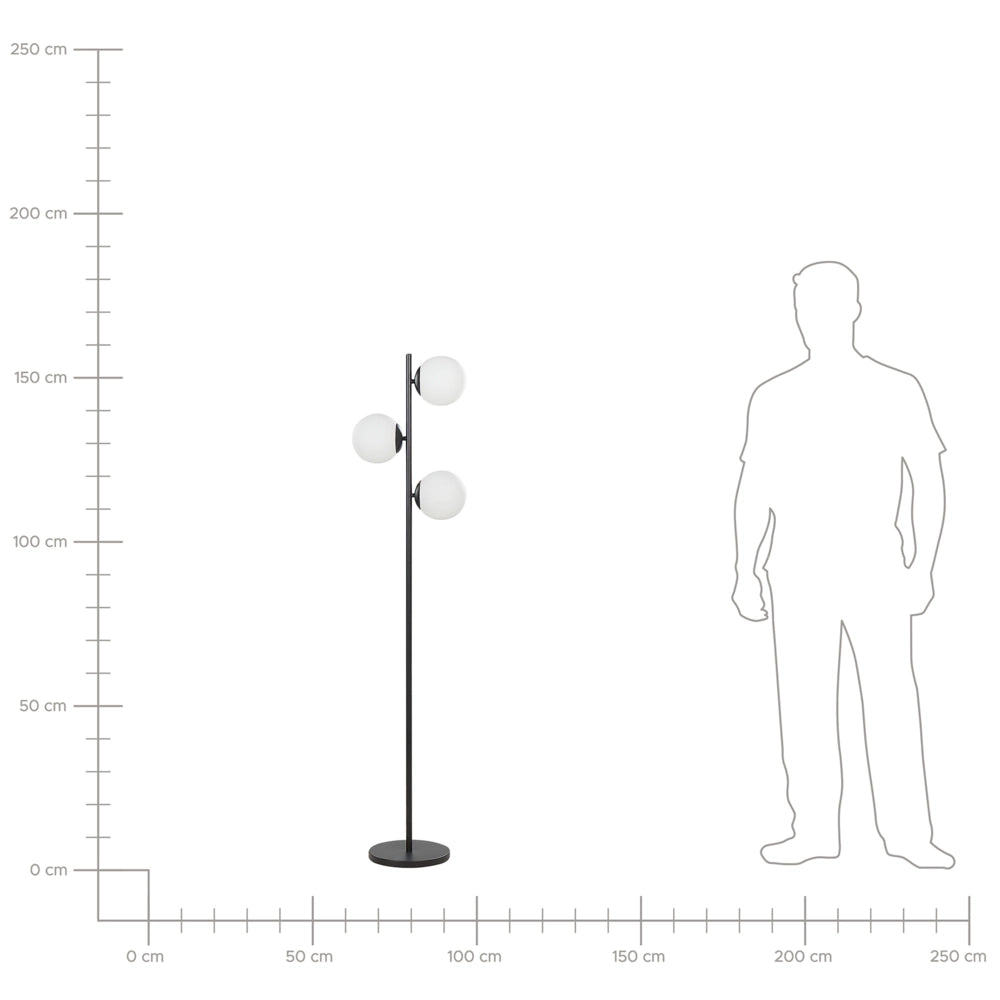 Lampada da Terra in Metallo dorato 3 punti luce Tonalità Bianche Rotonde design moderno contemporaneo