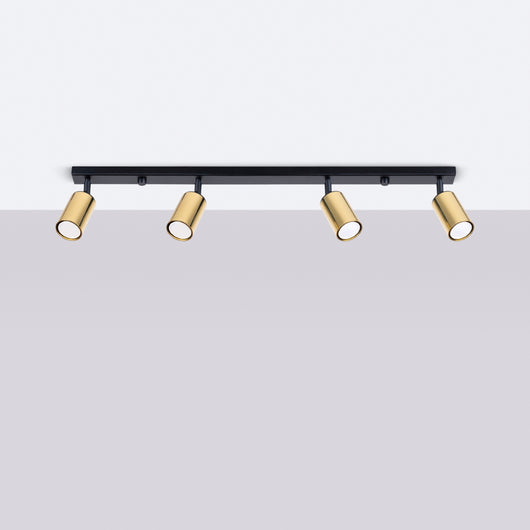 Lampada a tubo LED Winx Bittersweet Shimmer a 4 luci GU10, nero, oro e acciaio