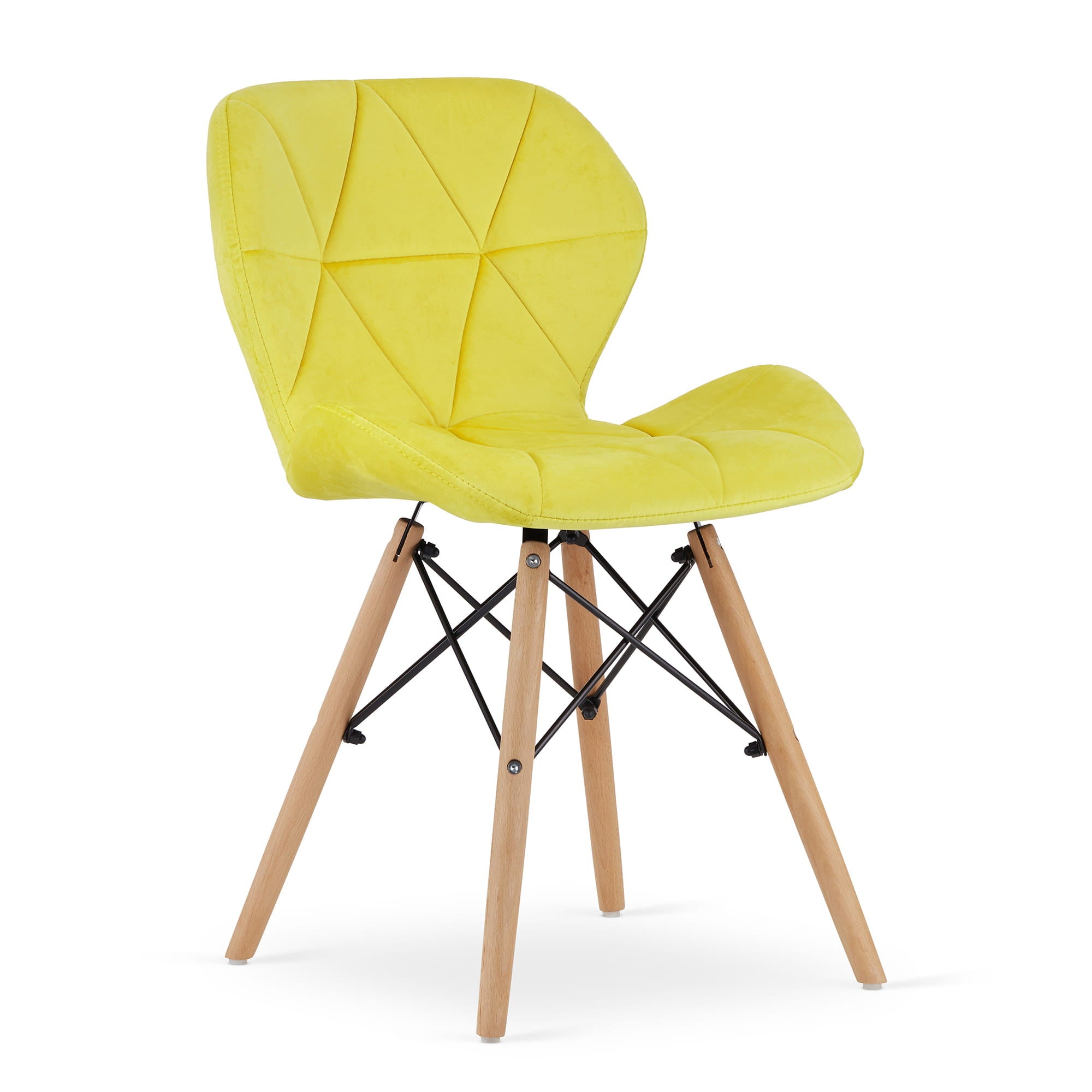 Sedia in velluto Valora WAKO gialla dal design moderno per il soggiorno