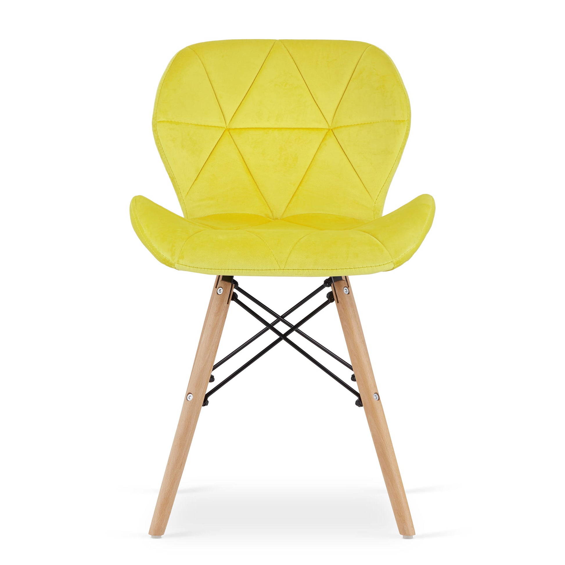 Sedia in velluto Valora WAKO gialla dal design moderno per il soggiorno