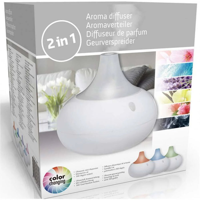 Diffusore Aromi USB Luce LED 8 Colori Aromaterapia Olio Profumato 140ml Bianco