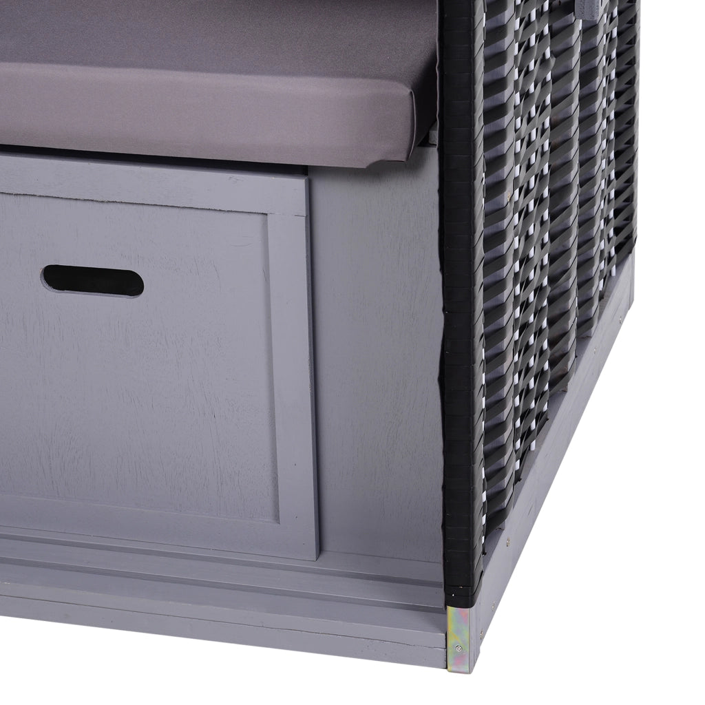 Poltrona da esterno con 2 posti e schienale regolabile ¨C Zephmum ¨C Grigio 118x79x150cm