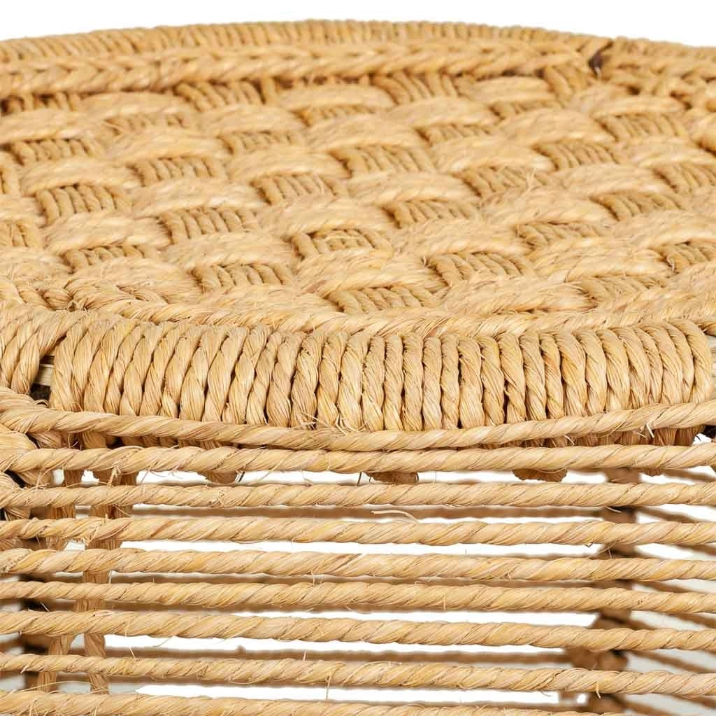 Sgabello in corda intrecciata 30x45x30h