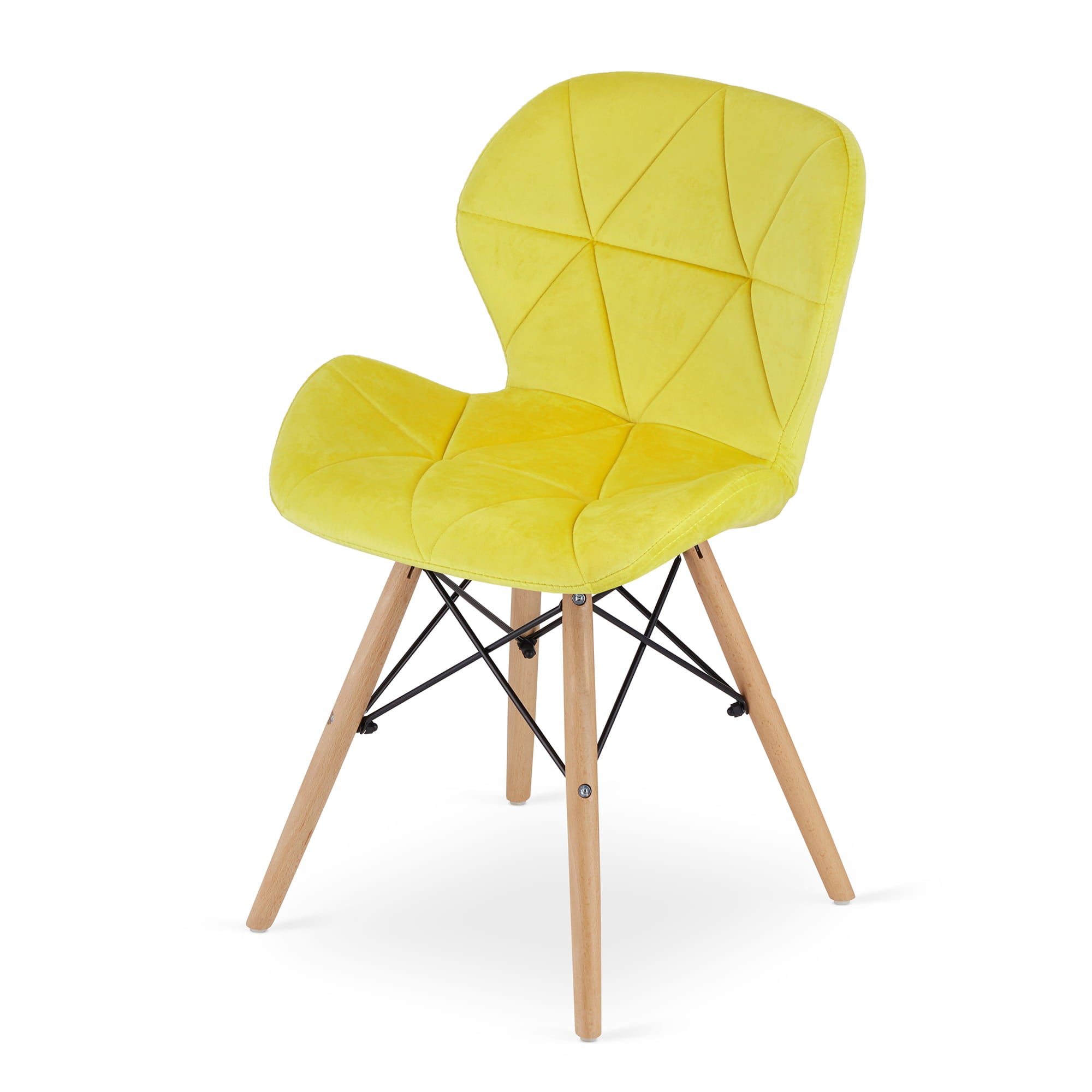 Sedia in velluto Valora WAKO gialla dal design moderno per il soggiorno