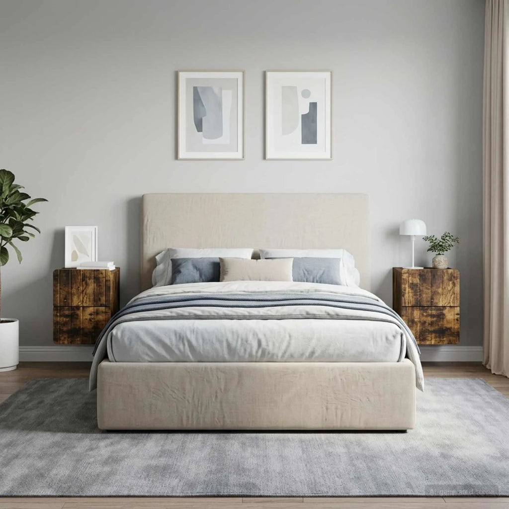 Mobiletto da notte a muro 2 pcs Rovere Fumo 33 x 34,5 x 43 cm 898306