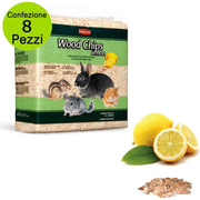Multipack 8 pz padovan wood chips lemon lettiera igienica aromatizzata al limone 1 kg/14 litri