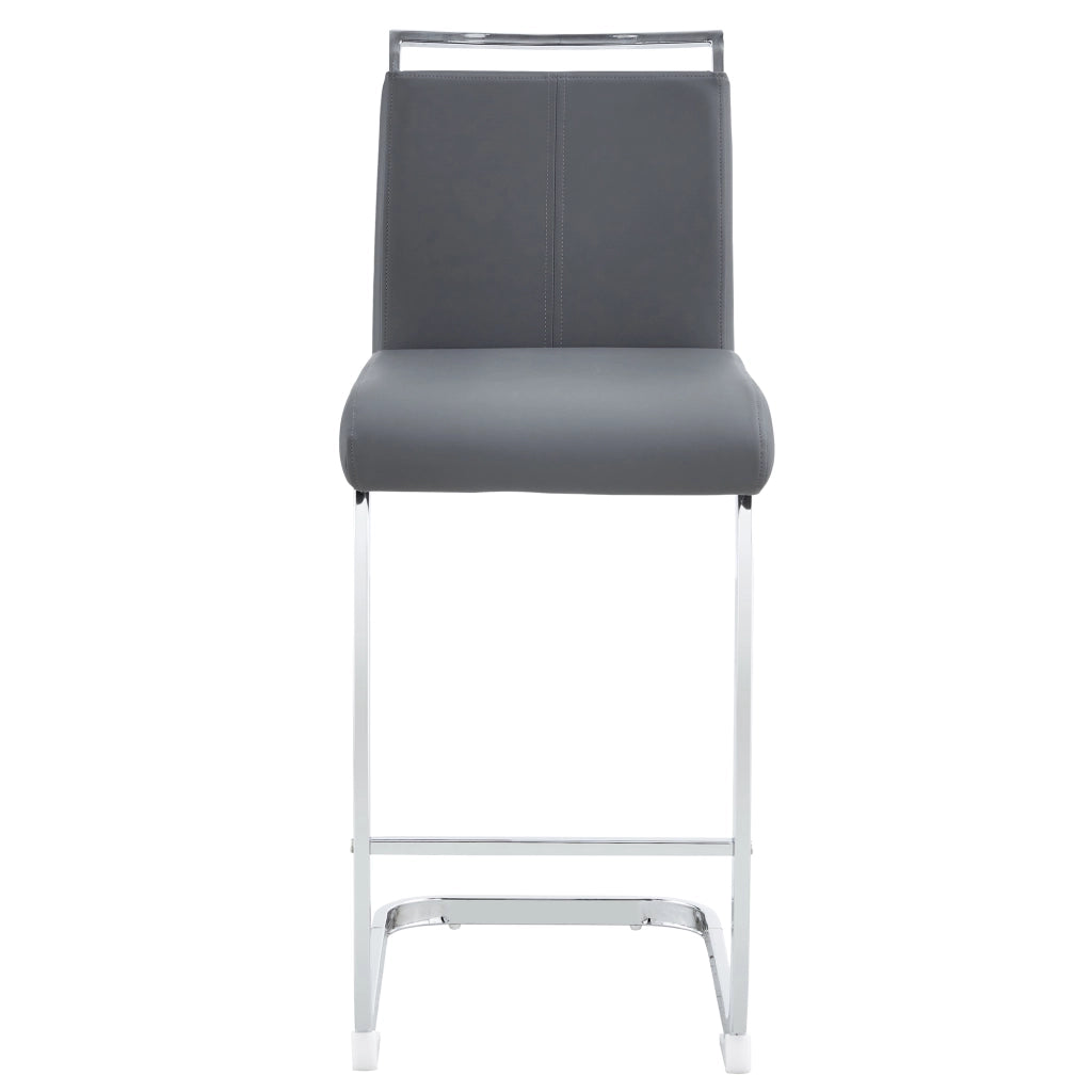 Sgabelli da Bar ¨C MINIMAL ¨C Set 2 Pezzi, Stile Nordico, Seduta in PU Grigio
