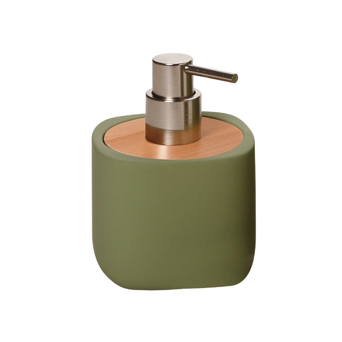 Dispenser sapone ceramica e legno - serie twin