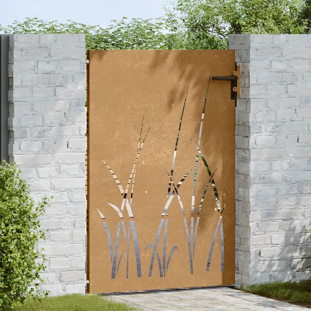 Cancello da Giardino 85x125 cm in Acciaio Corten Design Erbacod mxl 128066