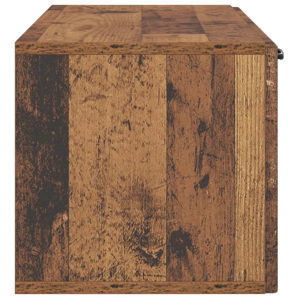 Mobile Porta TV da Muro-Credenza per TV sospesa Legno antico 98 x 31 x 30 cm 109645