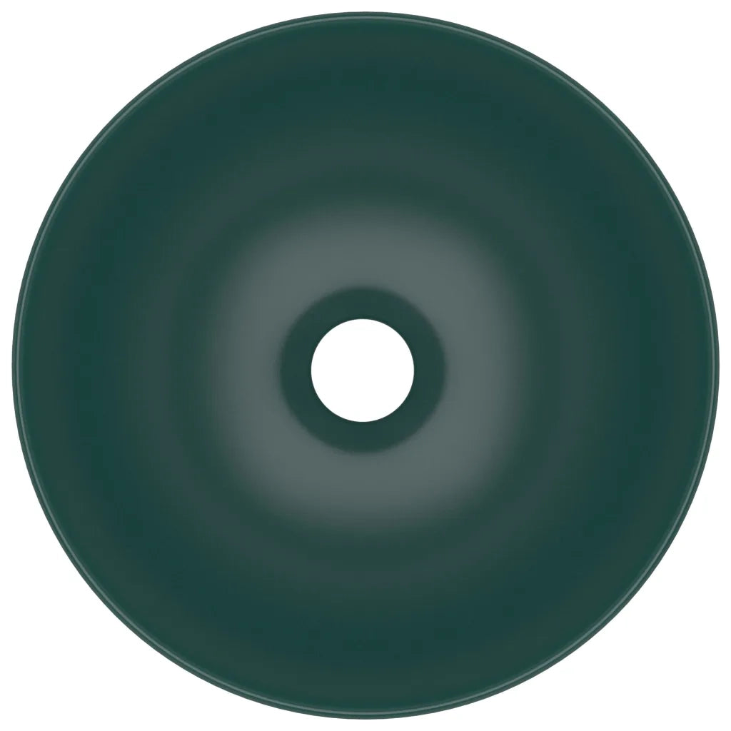 Lavandino da Bagno in Ceramica Verde Scuro Rotondo cod mxl 40807