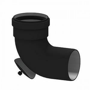 Curva 90 largo raggio con ispezi one alluminio nero opaco m/f 080