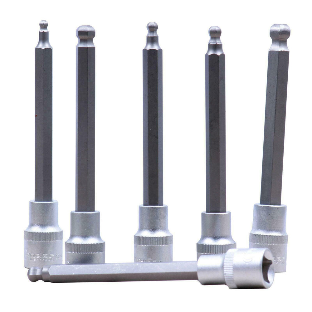 SERIE SET 6pz CHIAVI A BUSSOLA 1/2" INSERTO ESAGONALE SFERICO PROLUNGATE CONDOR 5055