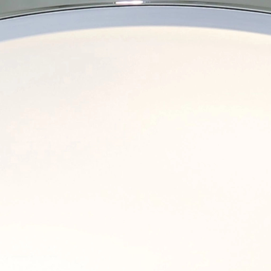 Plafoniera Contemporanea Formaggio Acciaio Cromo Vetro Bianco 1 Luce E27 23Cm