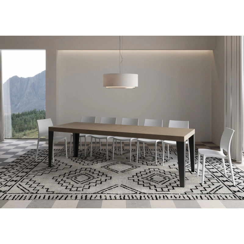Tavolo allungabile 160/420x90 cm Flame Premium telaio Antracite - Tortora