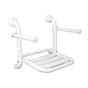 Seggiolino ribaltabile inox con braccioli reclinabili e doghe