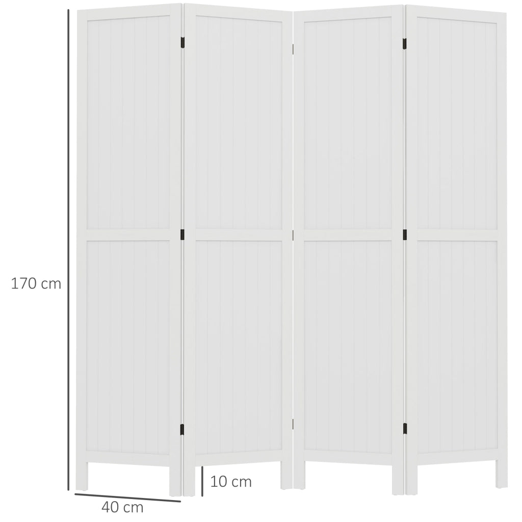 Paravento in legno ¨C zephmum ¨C 4 pannelli bianco 160x170 cm