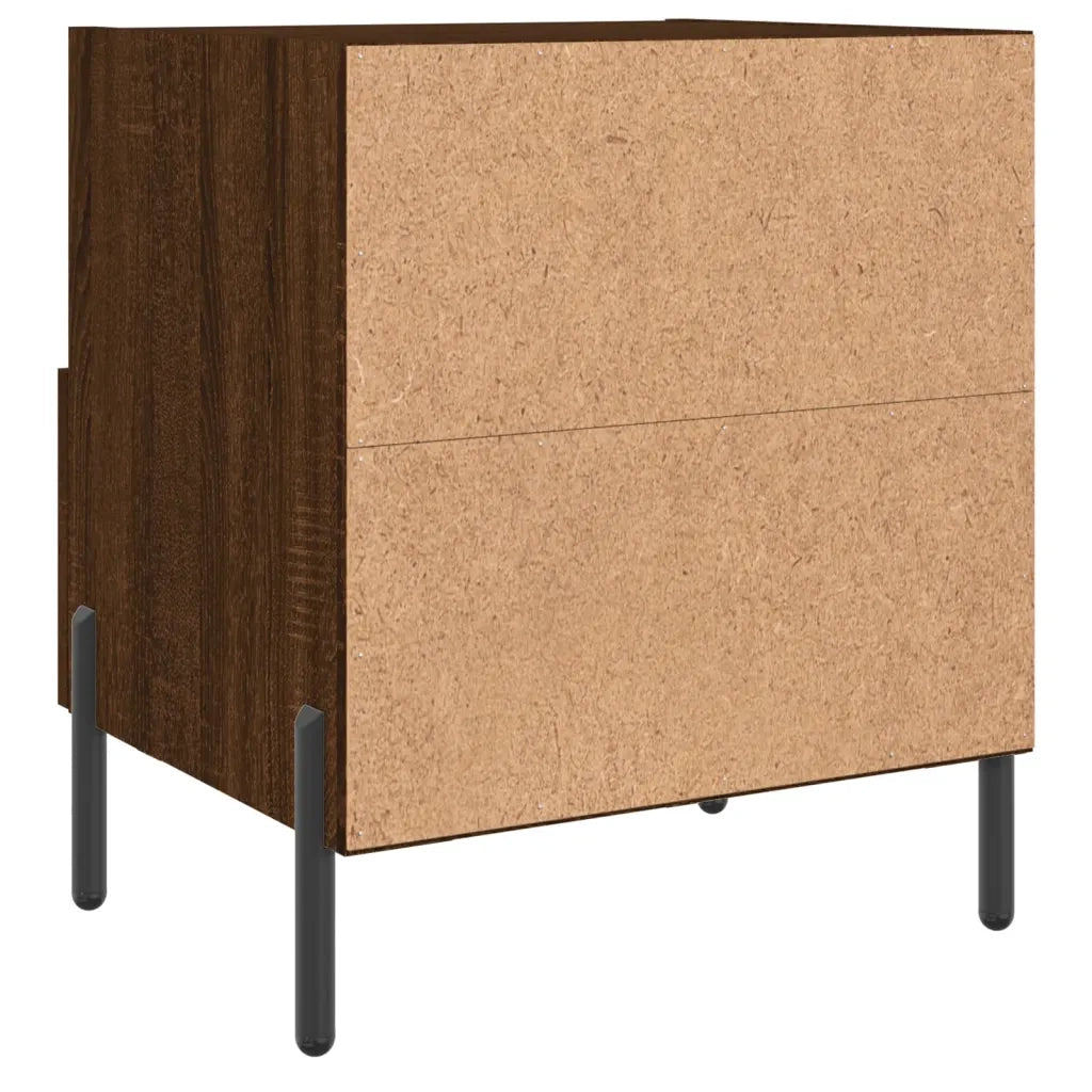 Comodini 2 pz Rovere Marrone 40x35x47,5 cm in Legno Multistrato