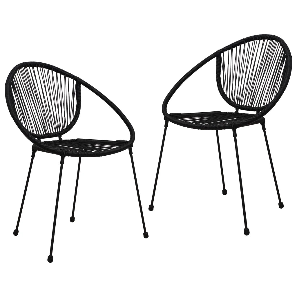 Set da Pranzo da Giardino 3 pz in Rattan PVC Nero 3060219