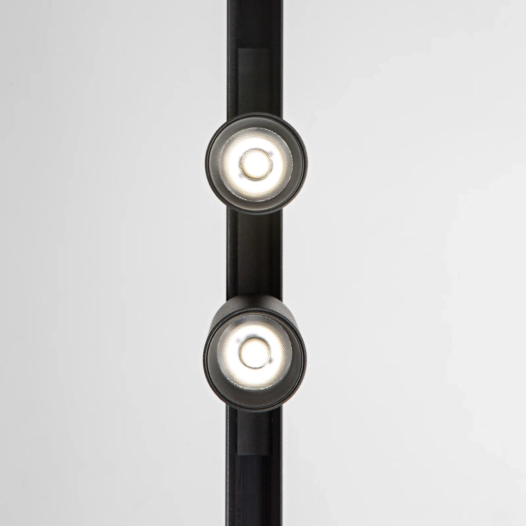 Faretto A Binario Ego Spot Double 2 Luci Led Integrato Nero
