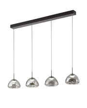 Lampada a Sospensione Lucille Fumé 28W LED CCT 2700K-4000K, Struttura Metallo e Vetro Borosilicato, Dimmerabile a step - 87x6x200cm