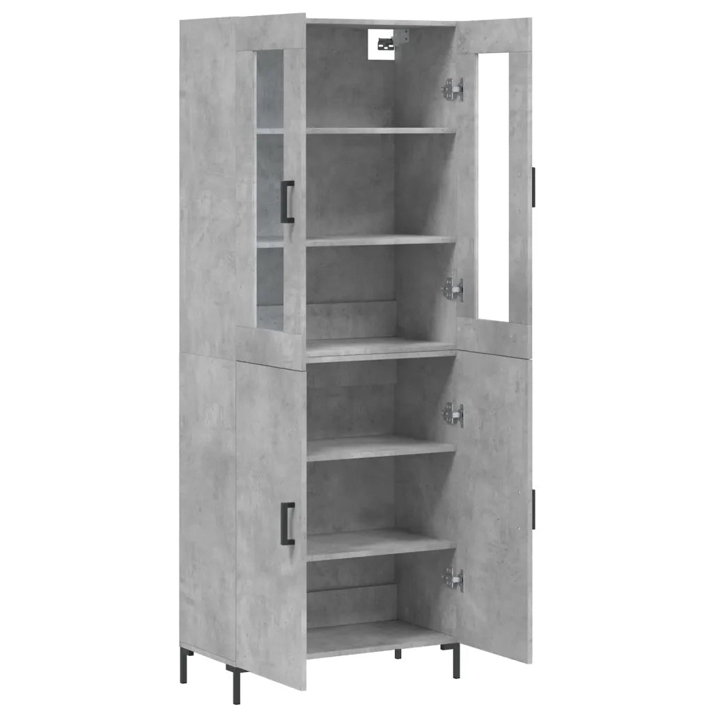 Credenza Grigio Cemento 69,5x34x180 cm in Legno Multistrato 3198213