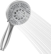 Douchekop con funzione di risparmio d'acqua, alta pressione, 5 modalità di spruzzo, con funzione di doccia e massaggio, capocchia in cromato.