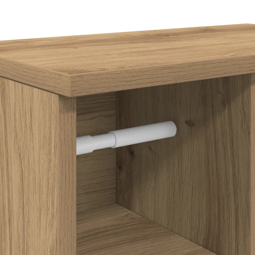 Mobile da Bagno con Portarotolo Rovere Artigianale 39x22x90 cm 858532