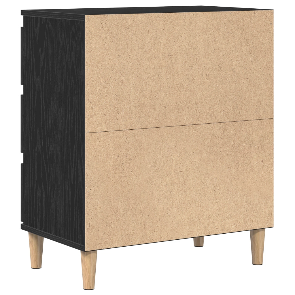 Mobile Nero Rovere 60x35x70 cm Legno ingegnerizzato