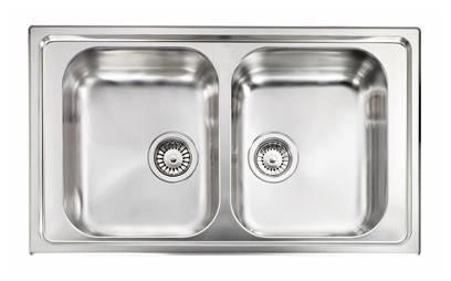 CM Cristal 86 x 50 2V Lavello montato su piano Rettangolare Acciaio inossidabile