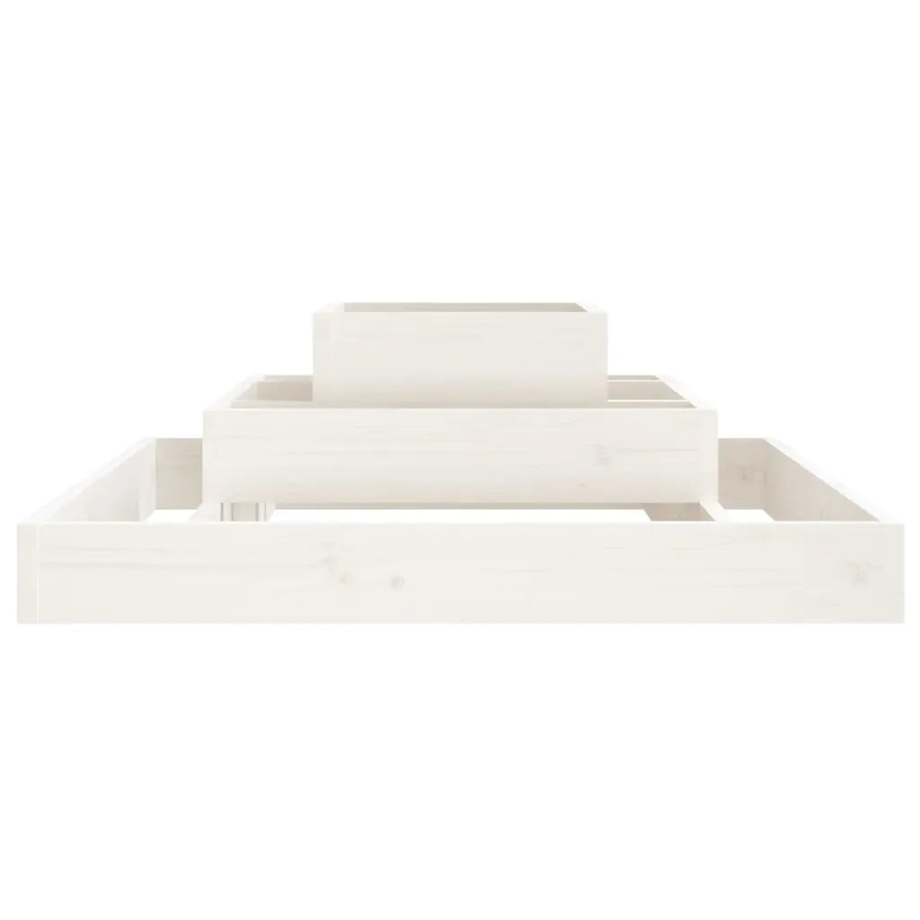Fioriera-Vaso-Contenitore per Piante Bianca 80x80x27 cm in Legno Massello di Pino 149781
