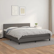 Giroletto a Molle con Materasso Grigio 160x200 cm in Similpellecod mxl 99615
