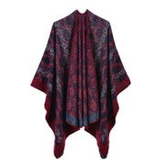Sciarpa/stola da donna autunno/inverno, versatile, due in uno: calda mantella in cashmere double-face per viaggi e campeggio.
