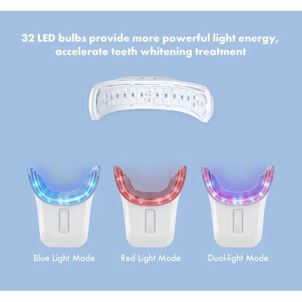 Trade Shop - Kit Gel Sbiancante Denti Luce Led Rimozione Macchie Cura Odontoiatrica Avanzata -