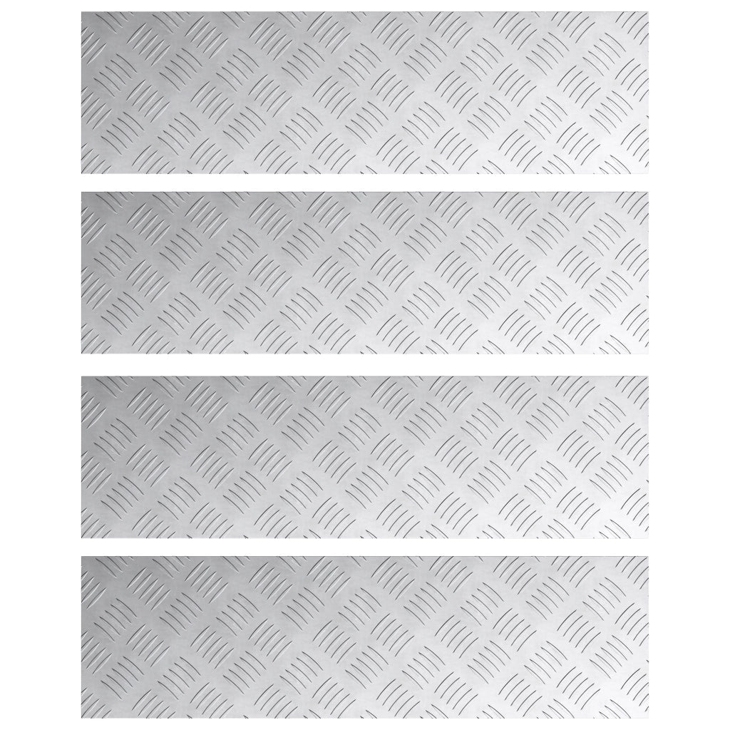 Tappeti di Alluminio 4 pezzi Antiscivolo 70x20 cm